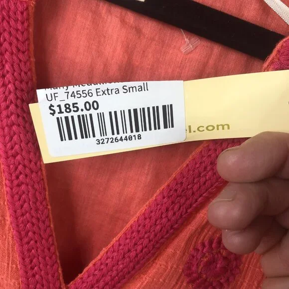 Uncle Frank Dress Womens XS Orange Pink Many Medallions Boho Embroidered NWT - Picture 9 of 16